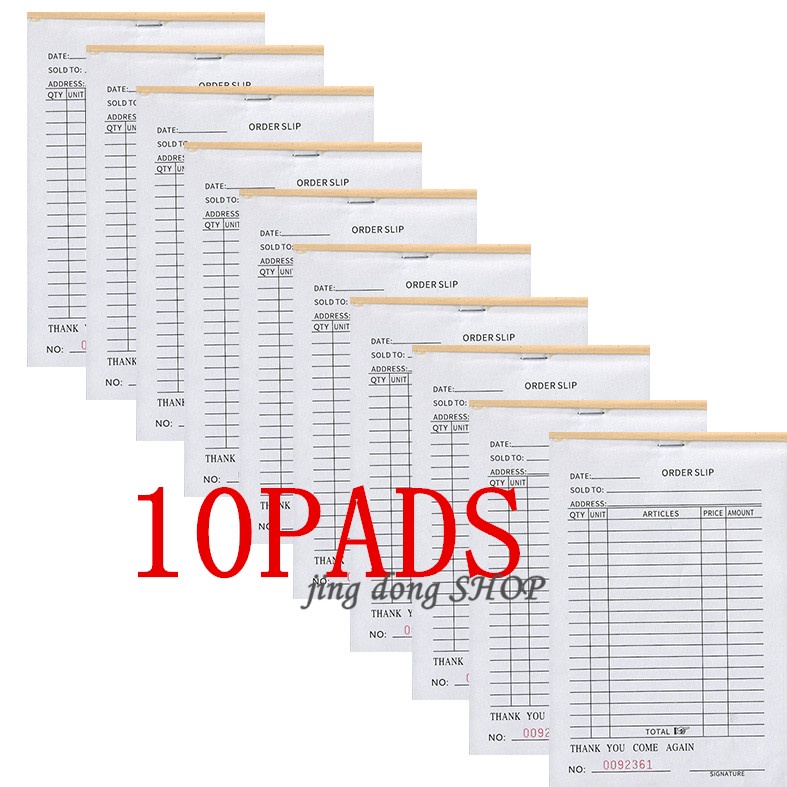 10Pads Order Slip Receipts Wholesale Price Carbonized paper delivery