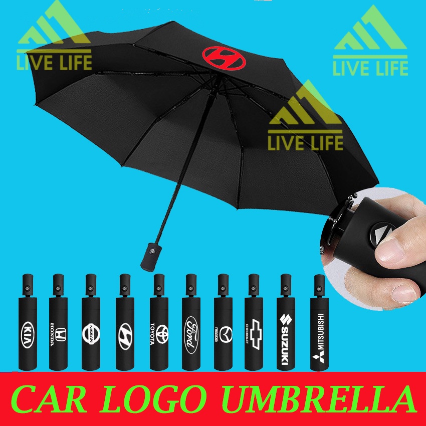 Automatic Umbrella Rain UVproof Car Logo Hyundai Styling Pongee Umbrella Auto Open Umbrella