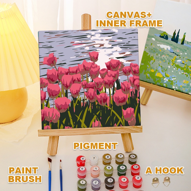 HIGHTUNE Flower Series Digital Oil Paint By Numbers On Canvas Painting