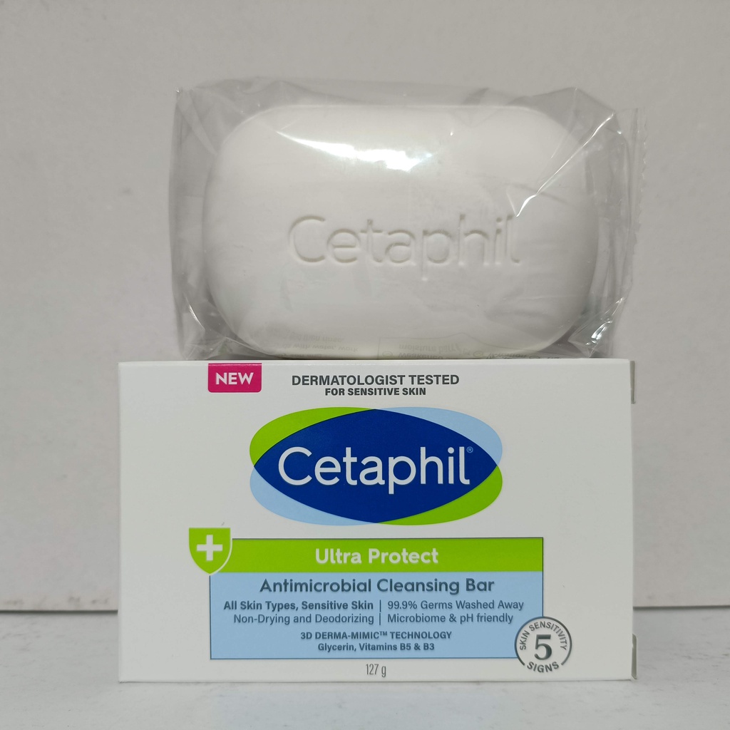 Cetaphil Ultra Protect Facial and Body Antimicrobial Cleansing Bar Soap ...