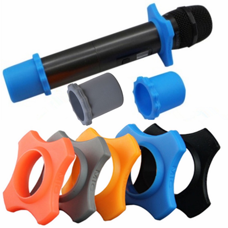 Wireless Handheld Microphone 5 Anti-rolling Silicone Rings With Bottom Rod Sleev