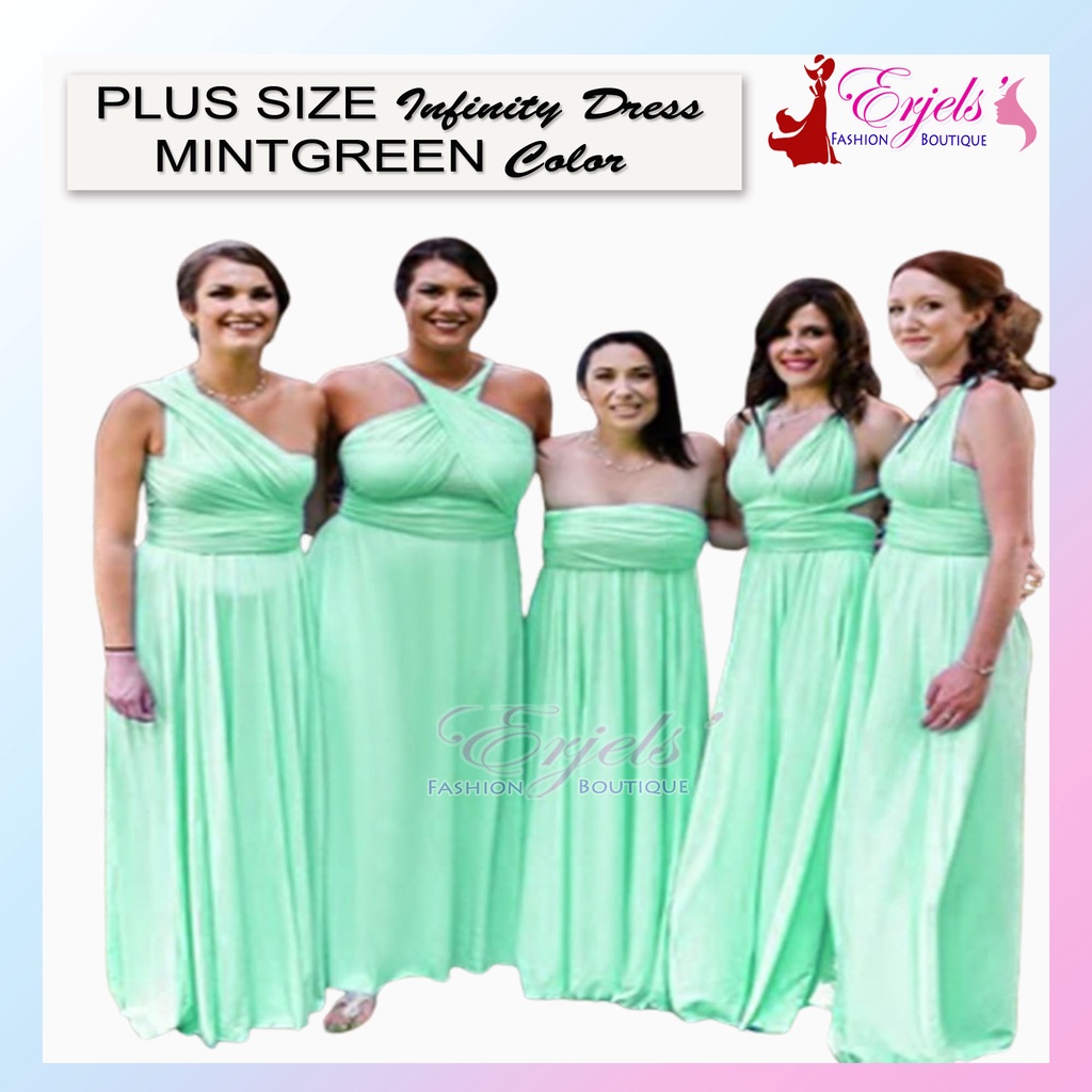 PLUS SIZE MINTGREEN Infinity Dress With Tube Floor Length Can fit to 34 42 waist Cotton Span Shopee Philippines