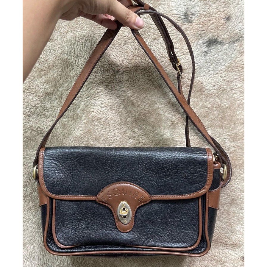 PRELOVED VINTAGE ESQUIRE COLLECTION LEATHER SLING BAG Shopee Philippines