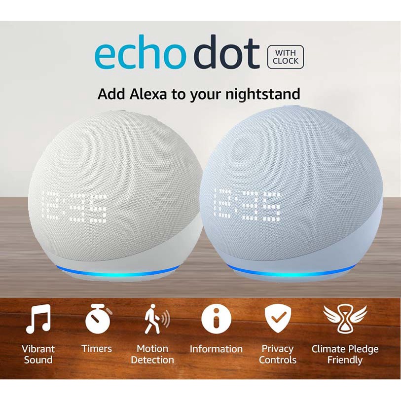 Amazon Echo Dot 5th Gen Smart speaker with clock and Alexa | Shopee ...