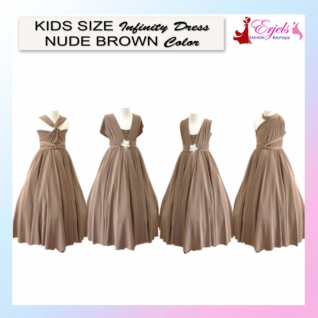 12 years nude Nude Brown Infinity Dress for Kids | With Size 1-12 years old | Cotton  Spandex | Shopee Philippines