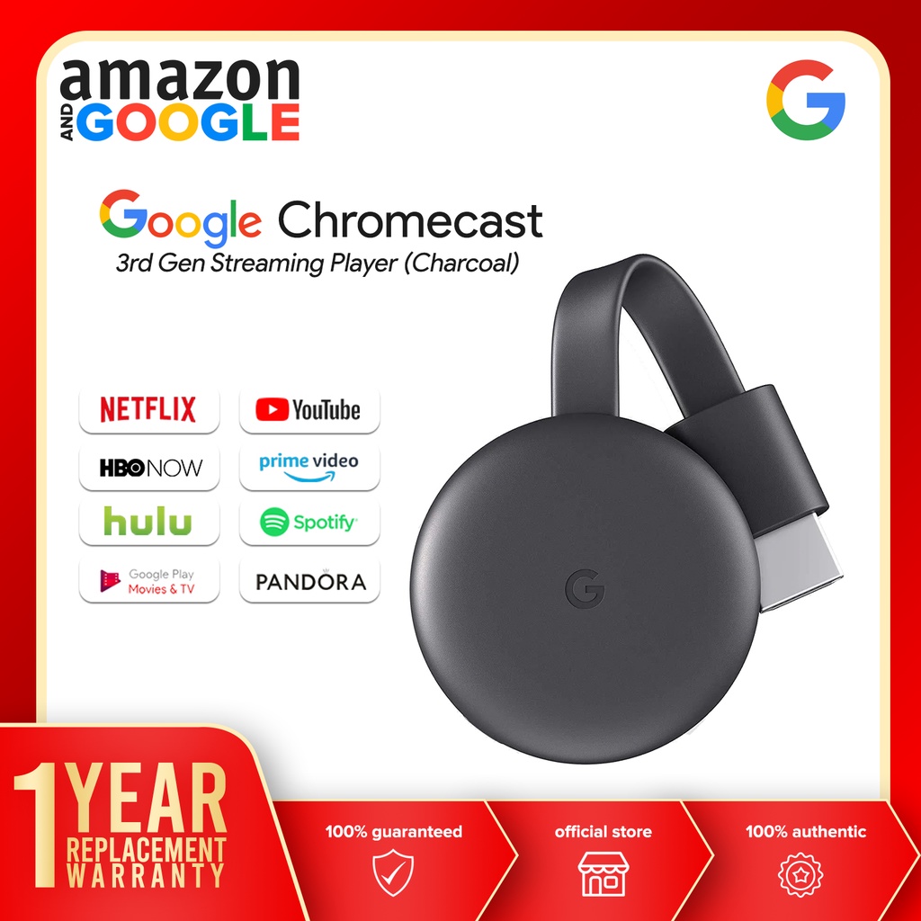 Google Chromecast 3rd Gen Streaming Player [Charcoal] Shopee Philippines