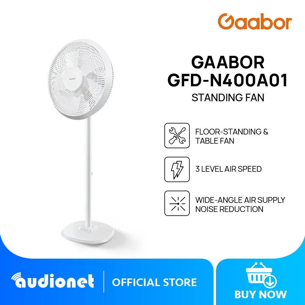 Gaabor GFDN400A01 Standing Fan Noise Reduction Wide Angle Air