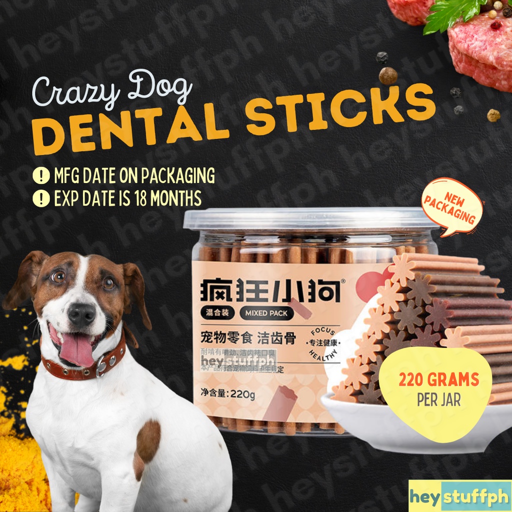 220g Crazy Dog Dental Sticks Pet Treats 25 sticks Dentastix for