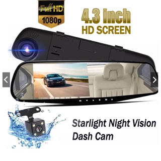 2.5K Mirror Dash Cam with Voice Control GPS, 12 Wireless Rear View Mirror  with Night Vision Waterproof Backup Camera, Front and Rear Dash Cam  w/Anti-Glare, Touch Screen, Emergency Lock, Parkin 