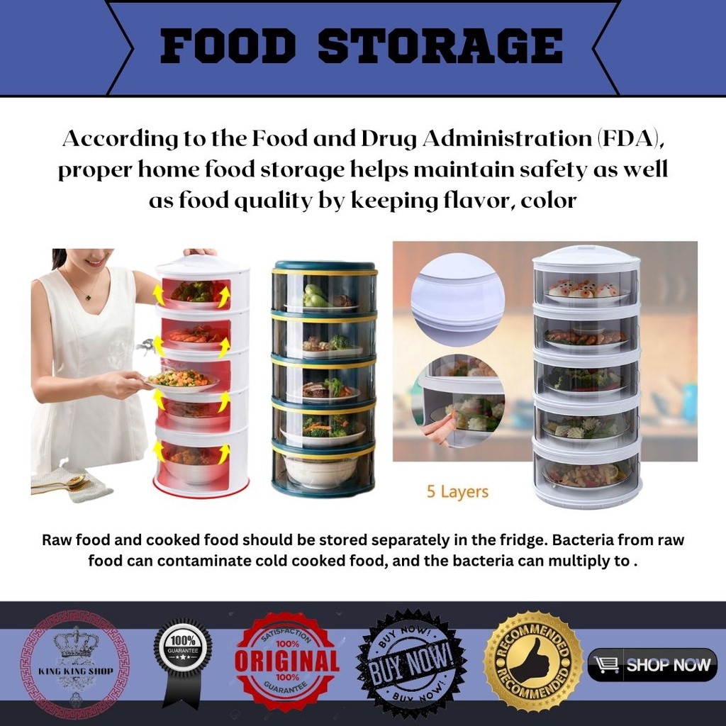 FOOD STORAGE ( 5 LAYER ) 2 TYPES OF COLOR GREEN / WHITE | CASH ON ...