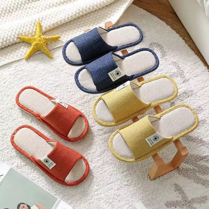 Japanese style Cotton linen Nonslip indoor Slippers bedroom slippers