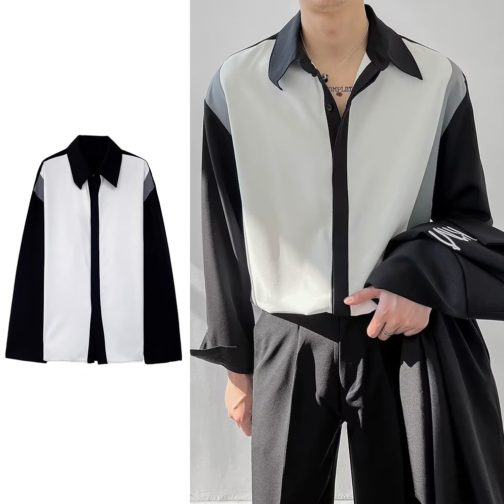【M-3XL】Summer Korean Polo Cardigan Long Sleeve Slim Fit Shirt For Men ...