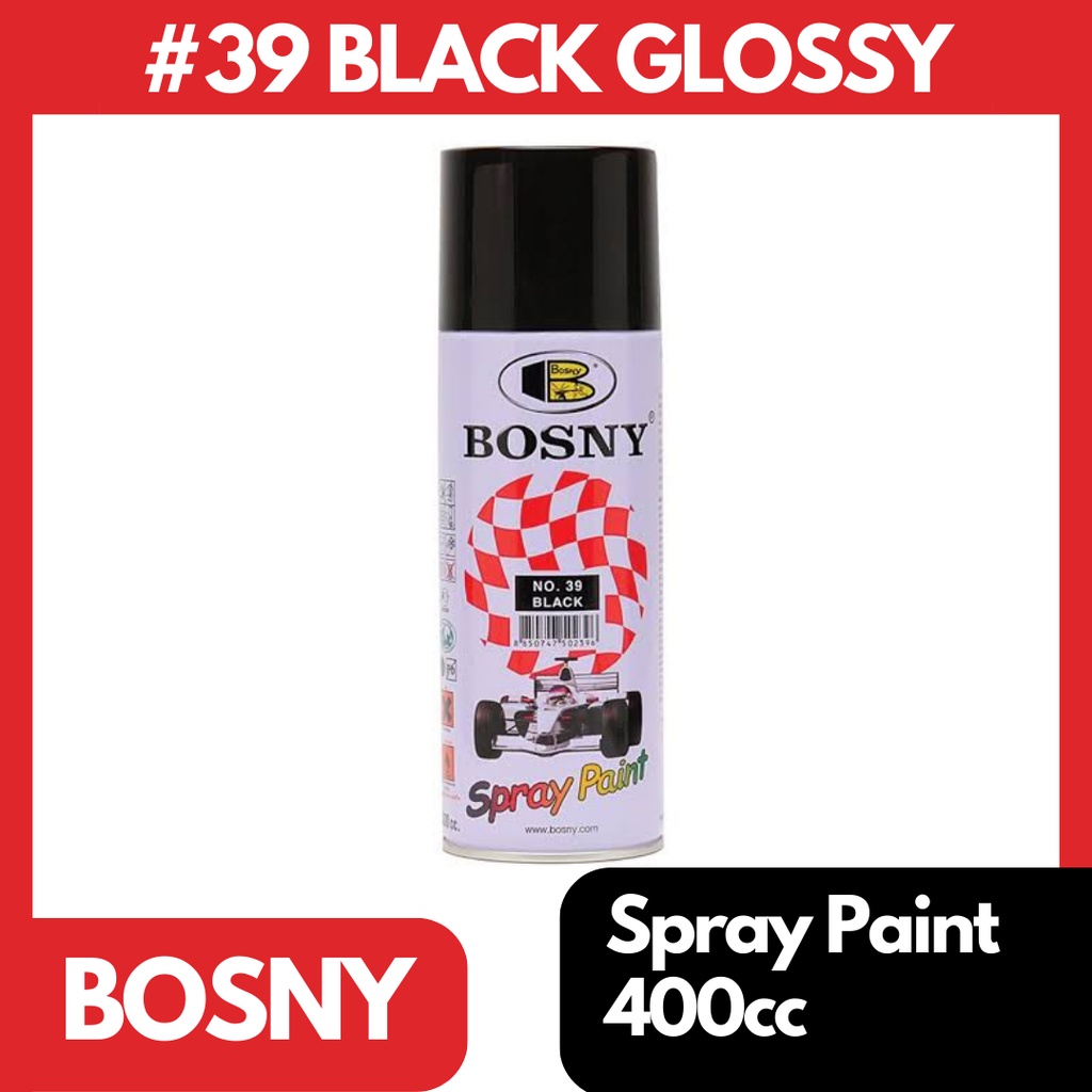 Bosny 39 Black Glossy Original Acrylic Spray Paint 400cc Shopee Philippines