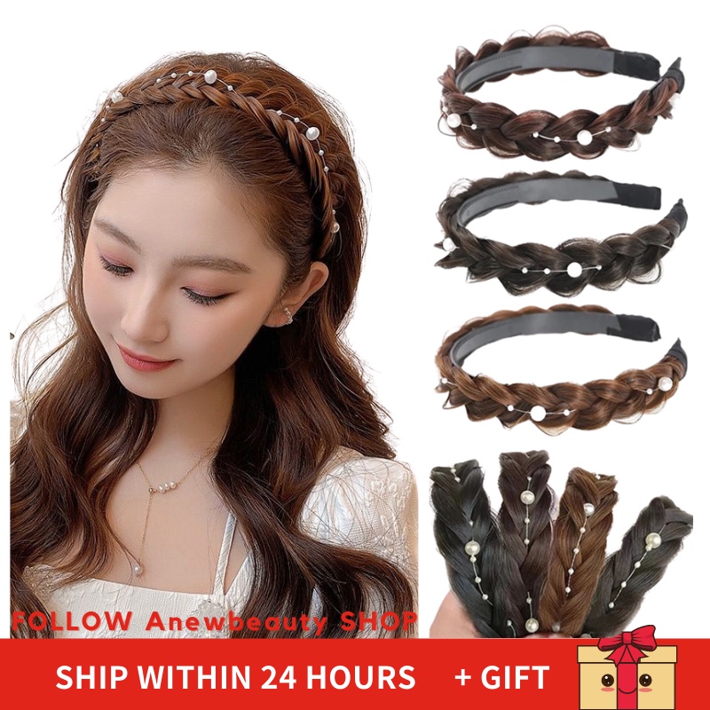 Braid Wig Headband Female OnePiece Twist Hairpin Hair Bundle Pressed