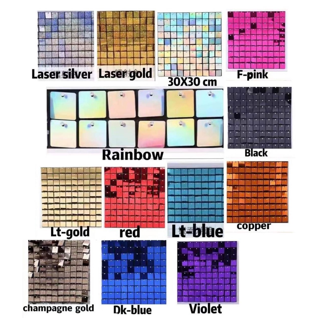 (30 CM X 30 CM) SHIMMER / SEQUIN Wall PARTY Backdrop | Shopee Philippines