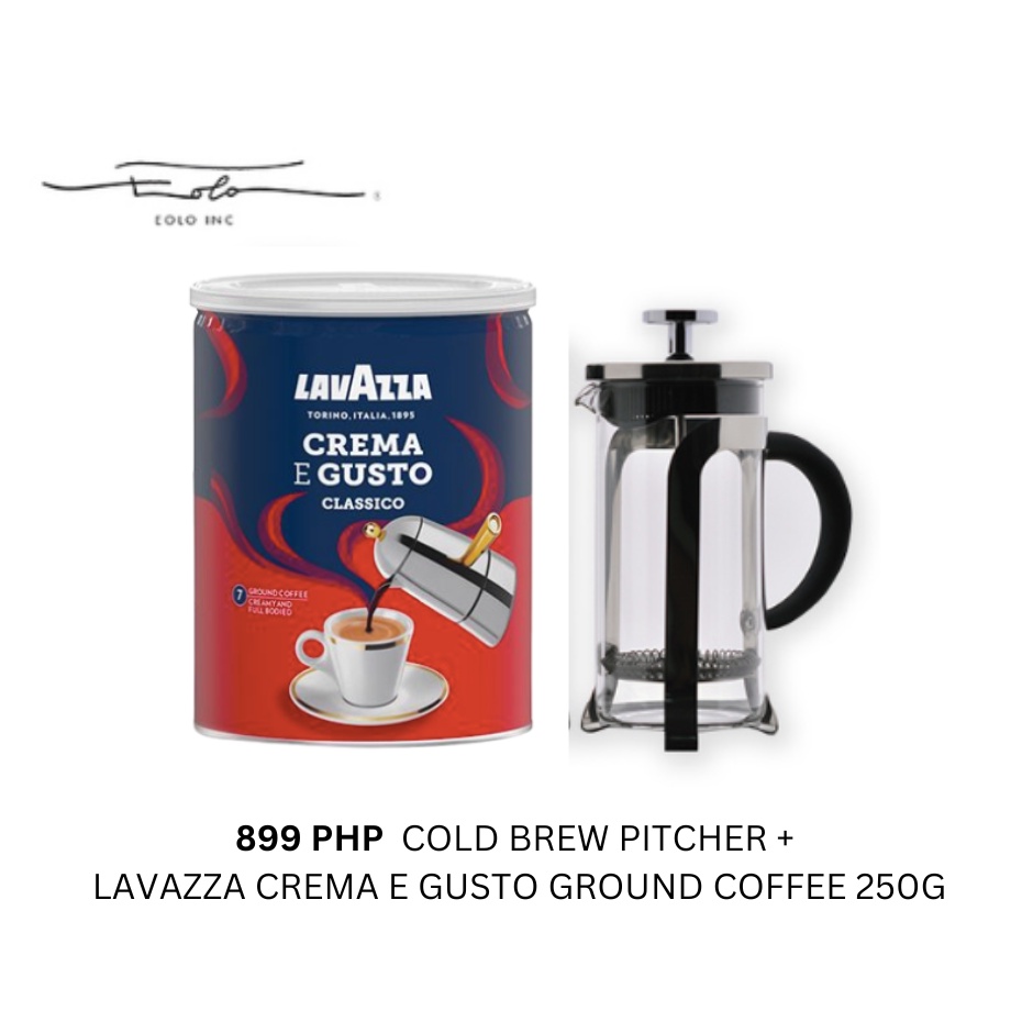 Lavazza Crema E Gusto Classico Ground Coffee 250g + Coffee French Press