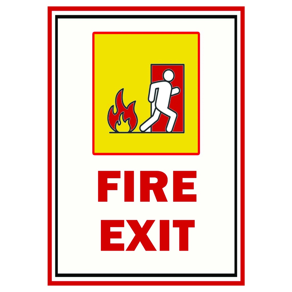 Emergency Fire Exit / Fire Extinguisher signage laminated A4 size ...