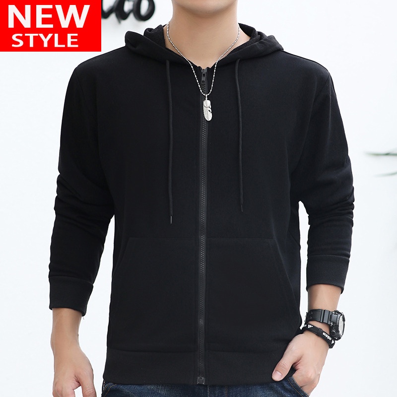 Plain black jacket outlet with hood