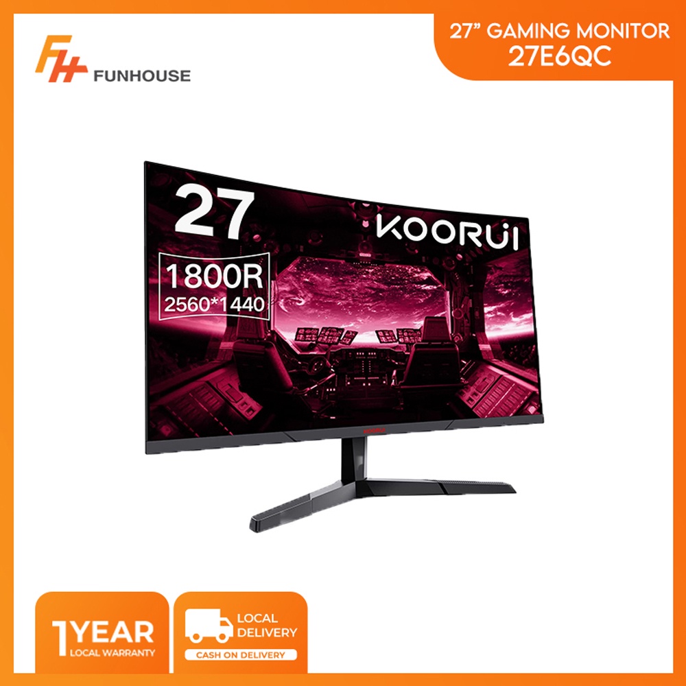 KOORUI E QC QHD Curved Inch Monitor Fast VA Computer Gaming Monitor P R