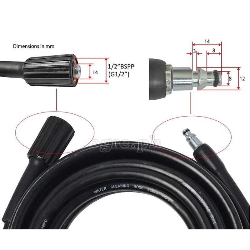 Replacement 6/10/15/20 meters Pressure Washer Hose for Nilfisk/Gerni
