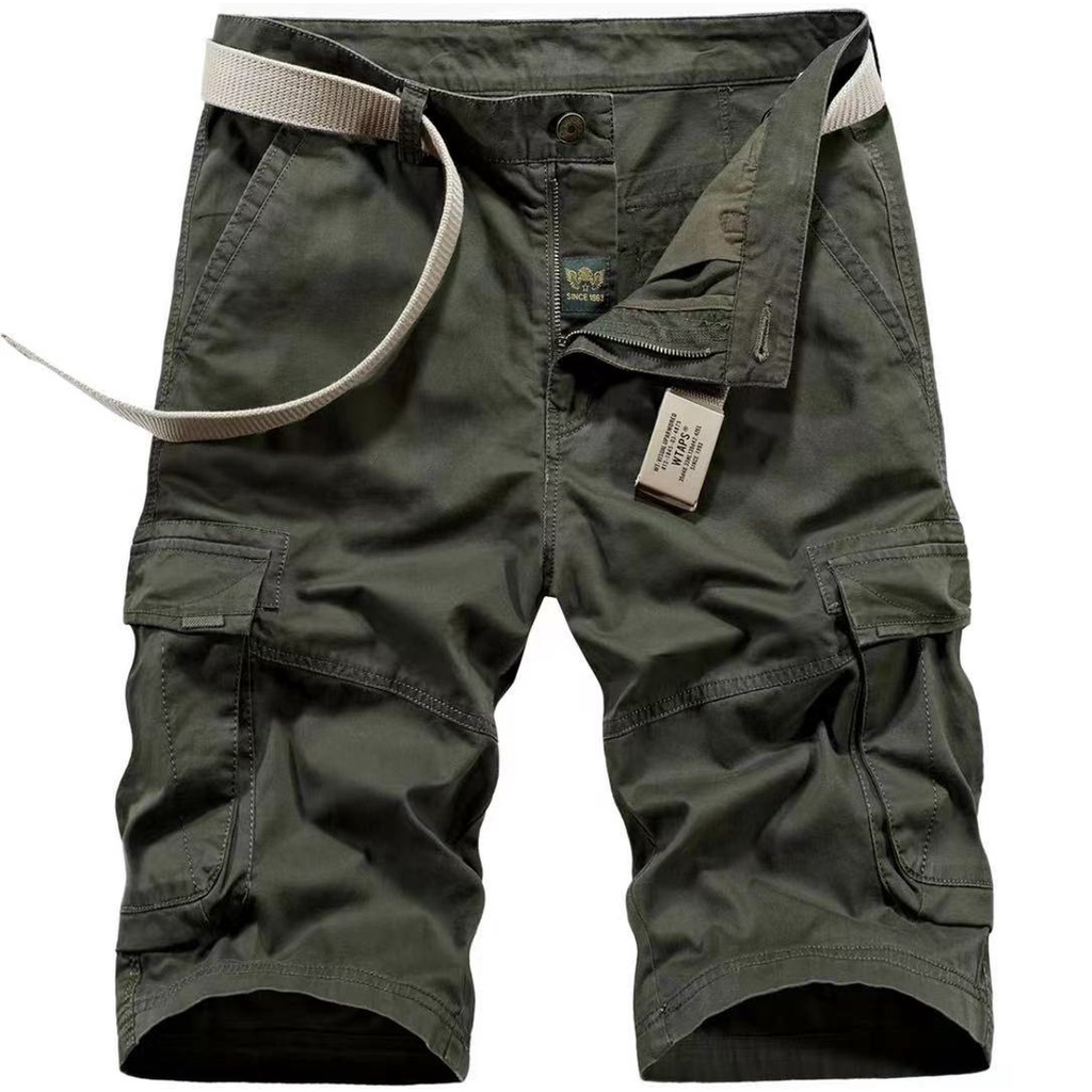 Six pocket cargo short for mens good quality for mens w/belt Shopee