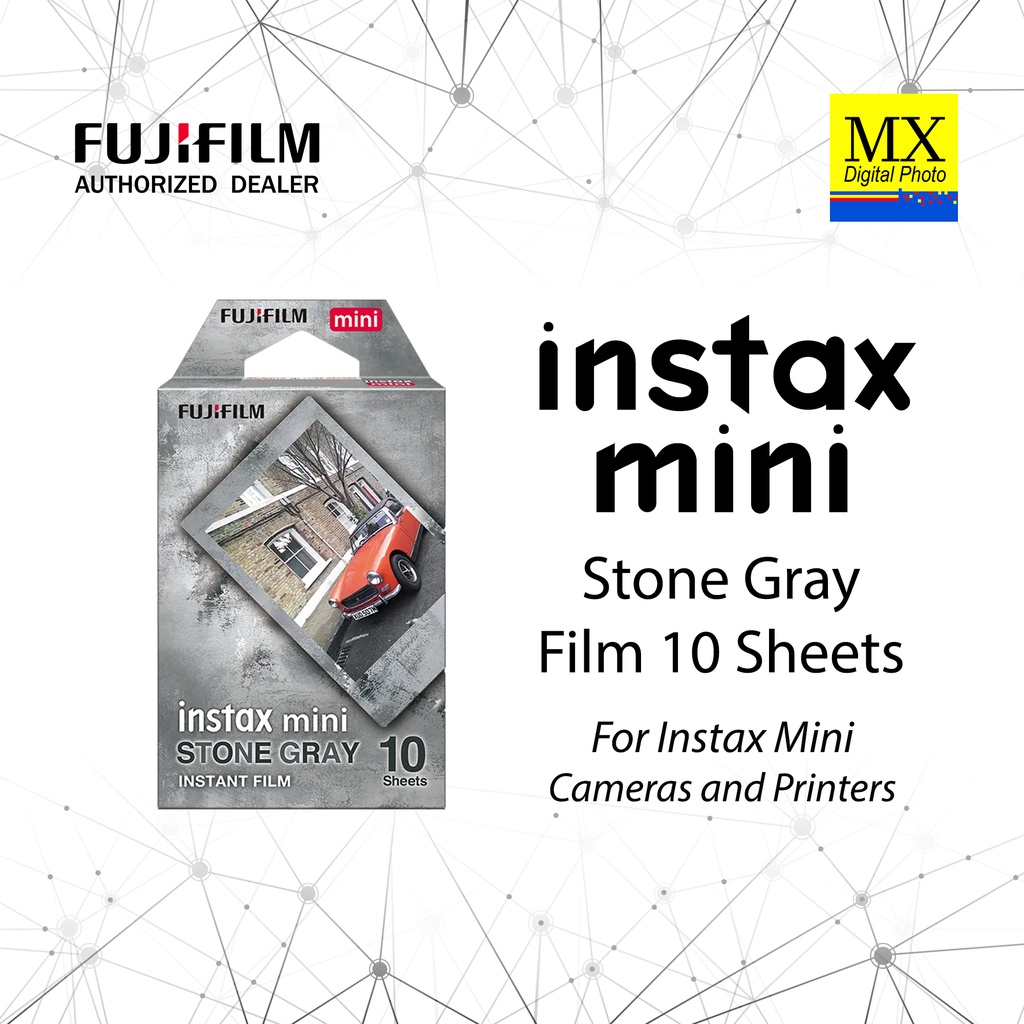 Authentic Fujifilm Instax Mini Stone Gray Film 10 Sheets – for