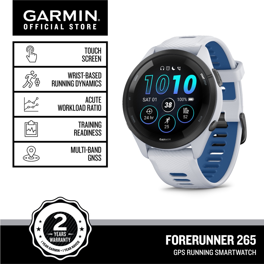 Garmin Forerunner 265, Running Fitness, Music, GPS Smartwatch, for Runners  Shopee Philippines