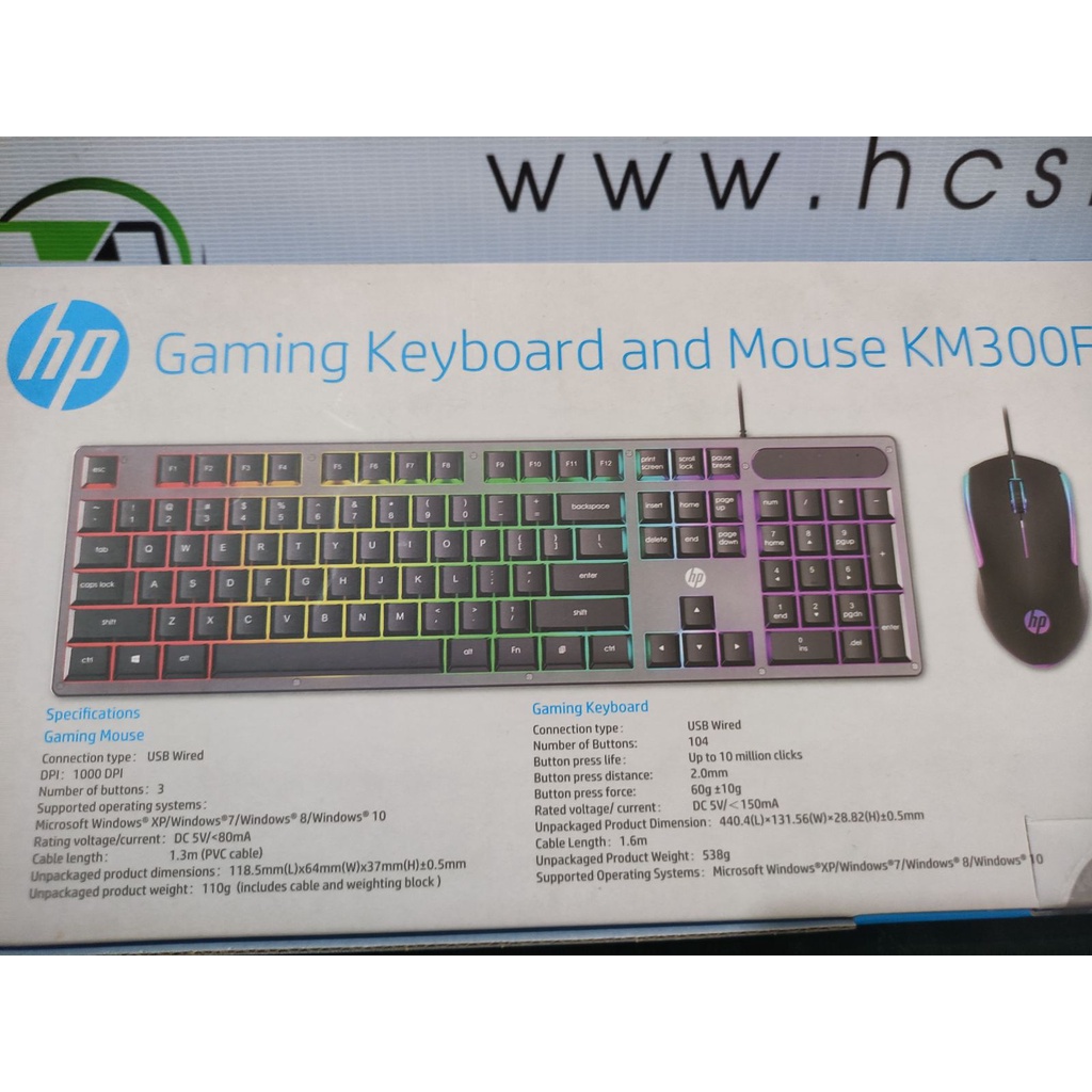 HP RGB Backlight Gaming Keyboard Mouse Combos Wired KM300F Shopee