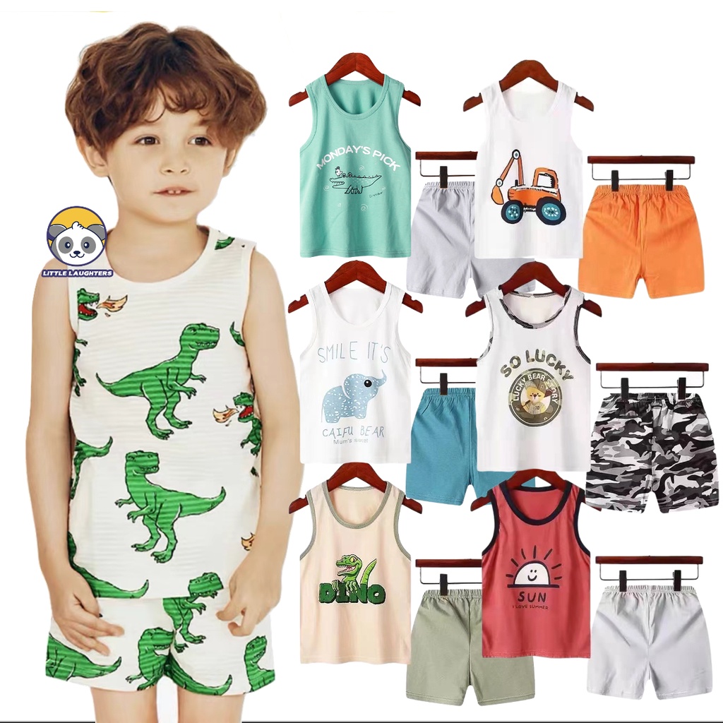 (0-4Y) Boy Clothes Corp Terno for Kids Boys Fashion Sando Shorts Set ...