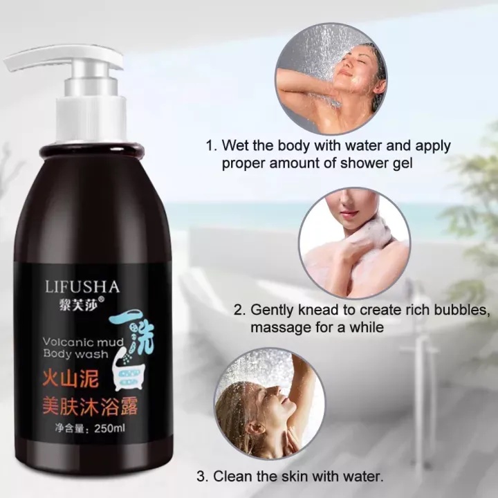 Lifusha Volcanic Mud Body Wash Shower Gel Deep Sea Mud Whitening