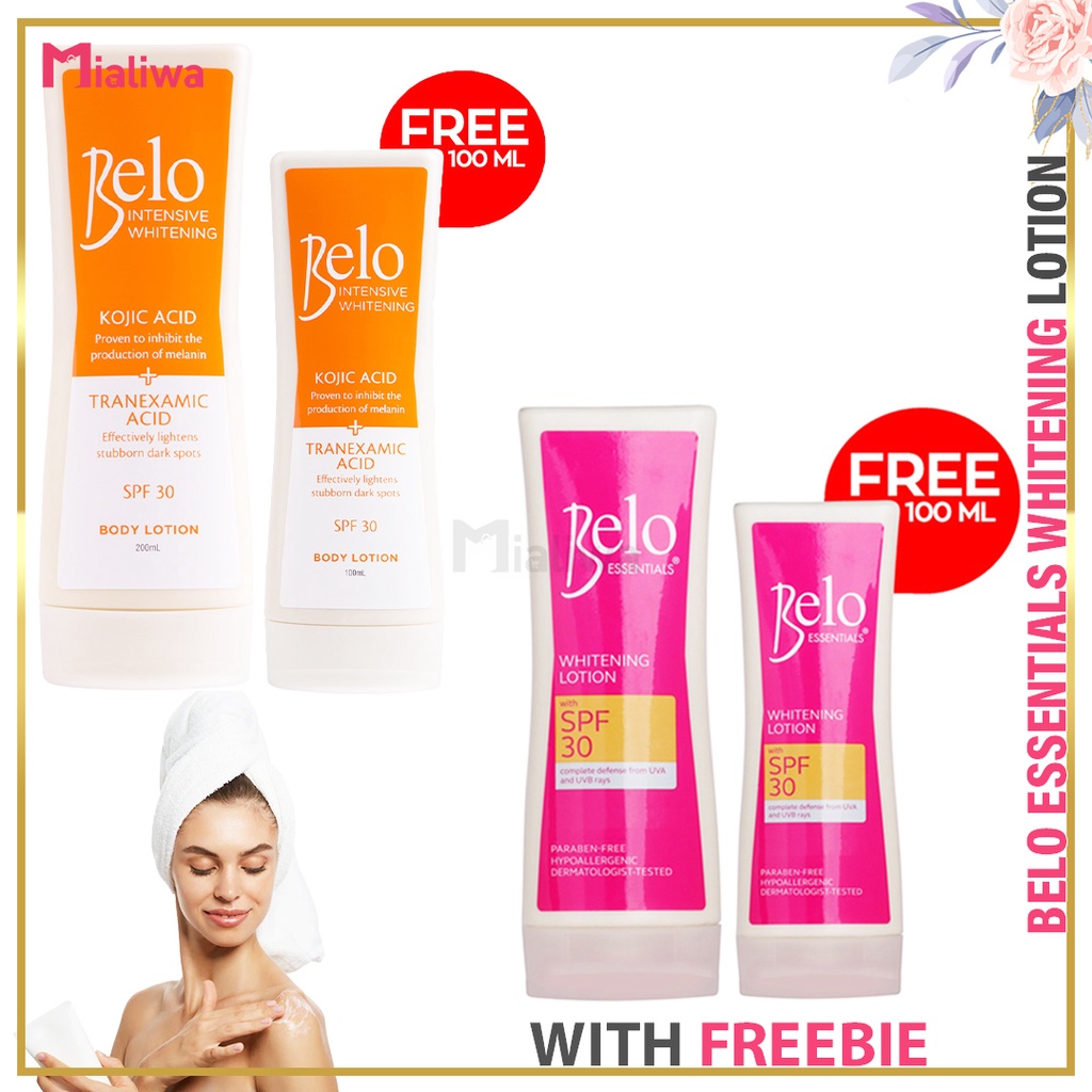Belo Intensive Whitening Body Lotion 200mL + Free 100mL, Kojic Acid