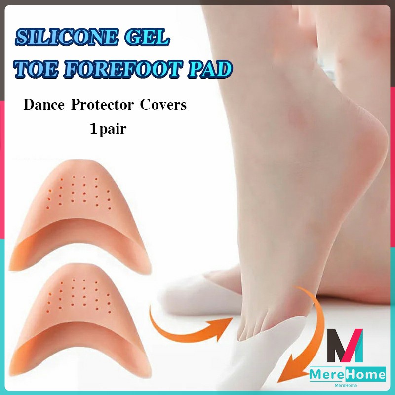 2 Pair Toe Protectors Pointe Shoes Protectors Ballet Dance Shoe Toe Pads  Toe Covers Toe Protectors with Breathable Hole (White *1 Pair + Skin Color  *1
