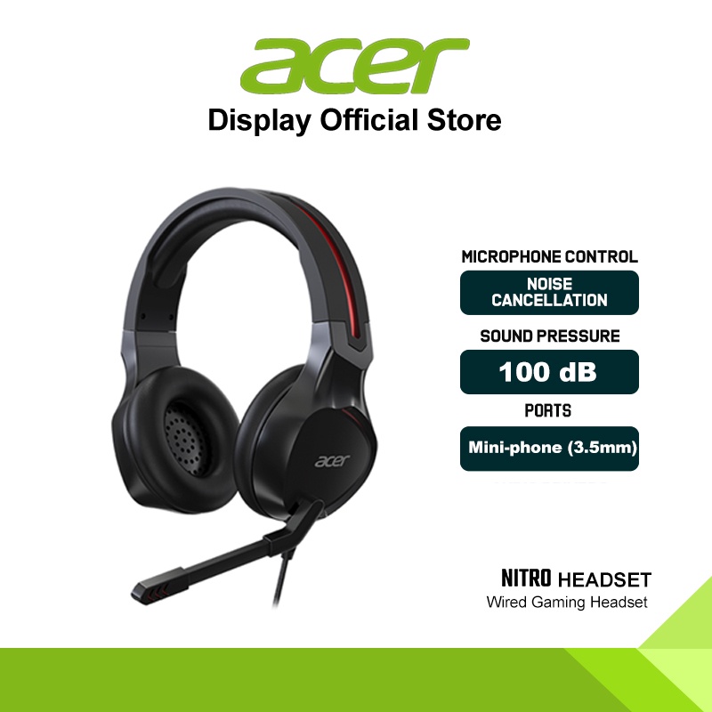 Acer Nitro Gaming Headset with Omnidirectional Mic Adjustable Headband Shopee Philippines