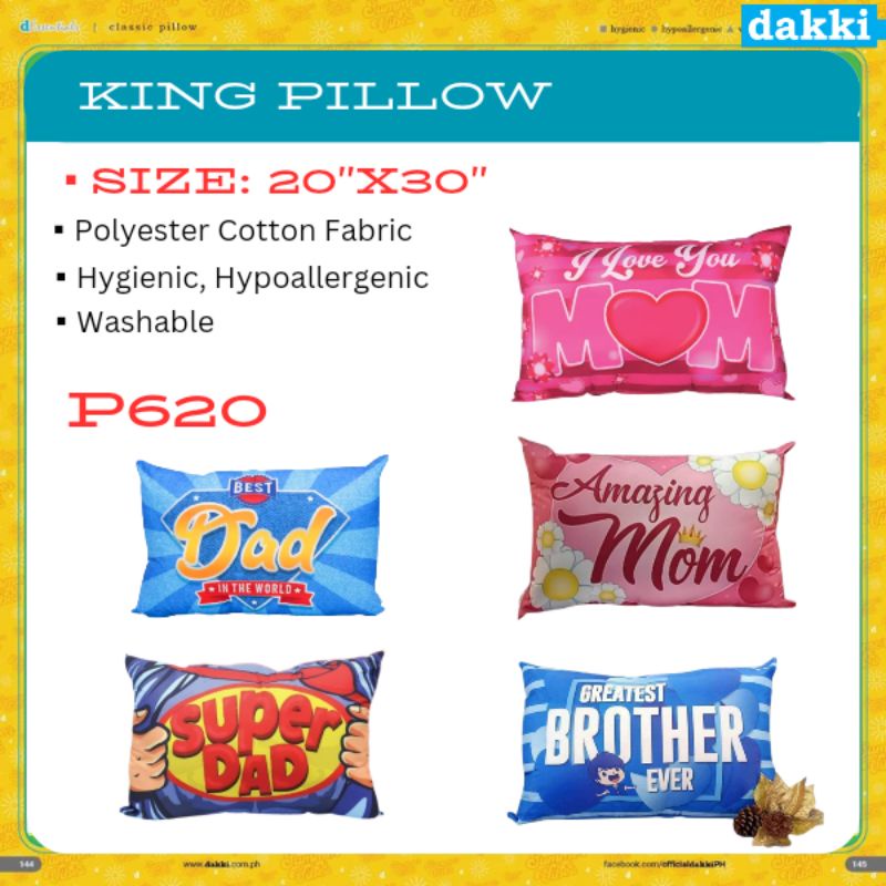 DAKKI BEST PAPA BEST MAMA KING SIZE PILLOW 20 X30 Shopee Philippines