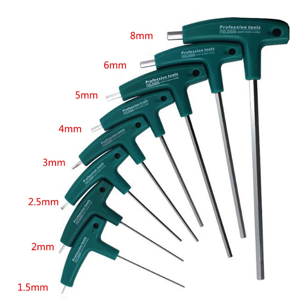 TType Hex Key Allen Wrench Set 1.56mm Hexagonal Wrench with Rubber Handle for Bicycle Repair