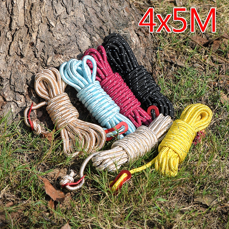 CODWO 4x5M Multifunction Hiking Rope Tent Wind Rope 4mm Outdoor