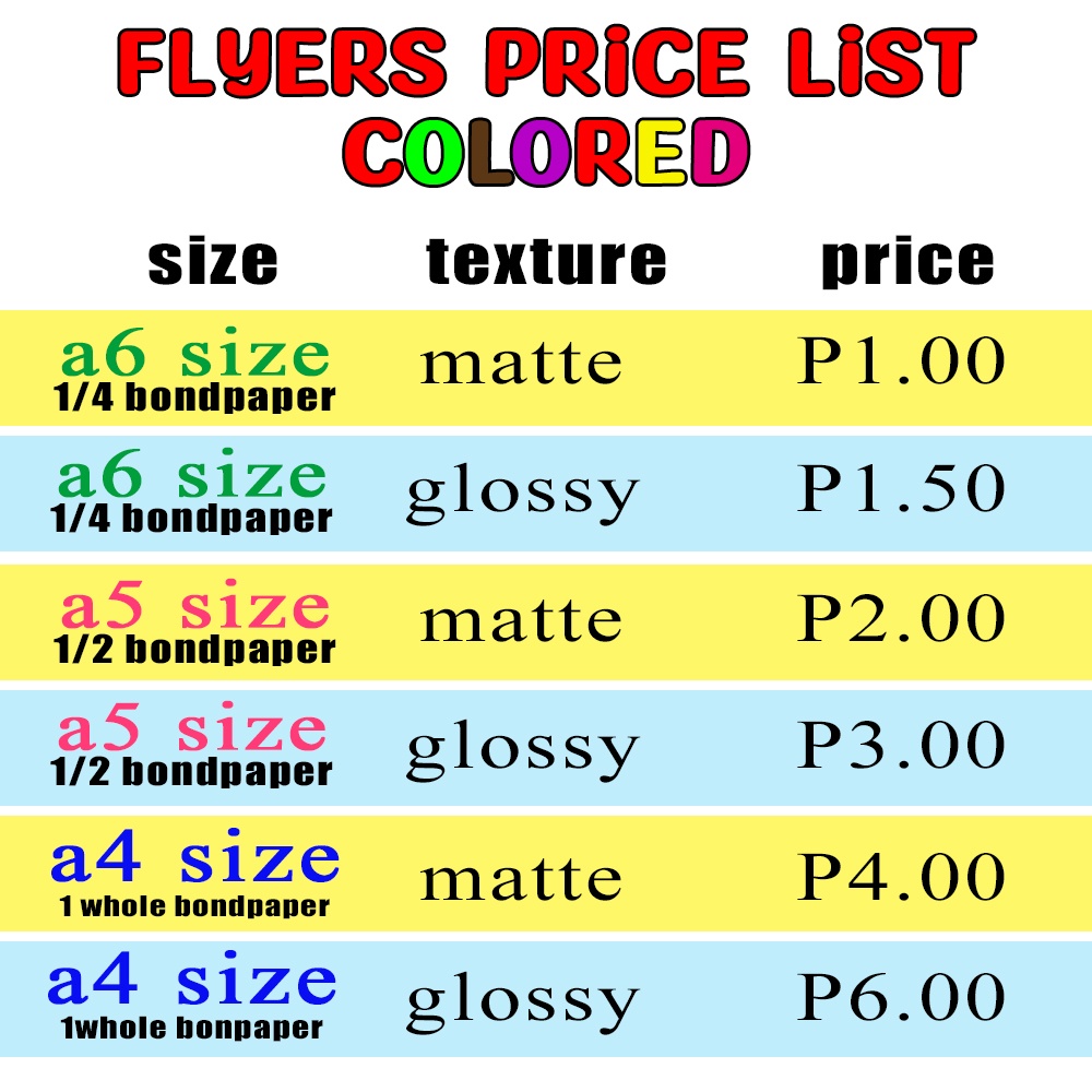PISO FLYERS (MINIMUM ORDER 500PCS) | Shopee Philippines