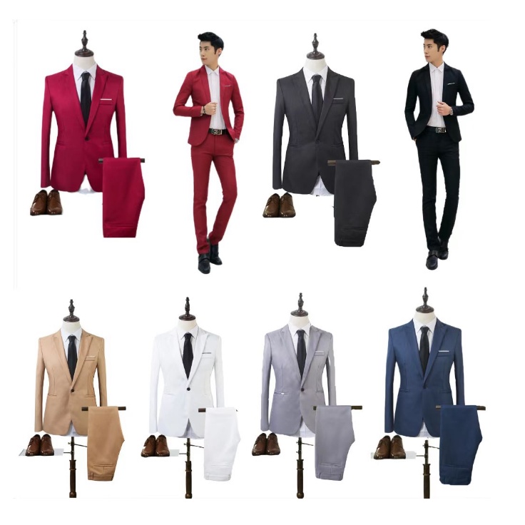 COD vogue Wedding Men's Suits Casual Formal Tuxedos Blazer 2 Pieces Suit M5XL Shopee Philippines