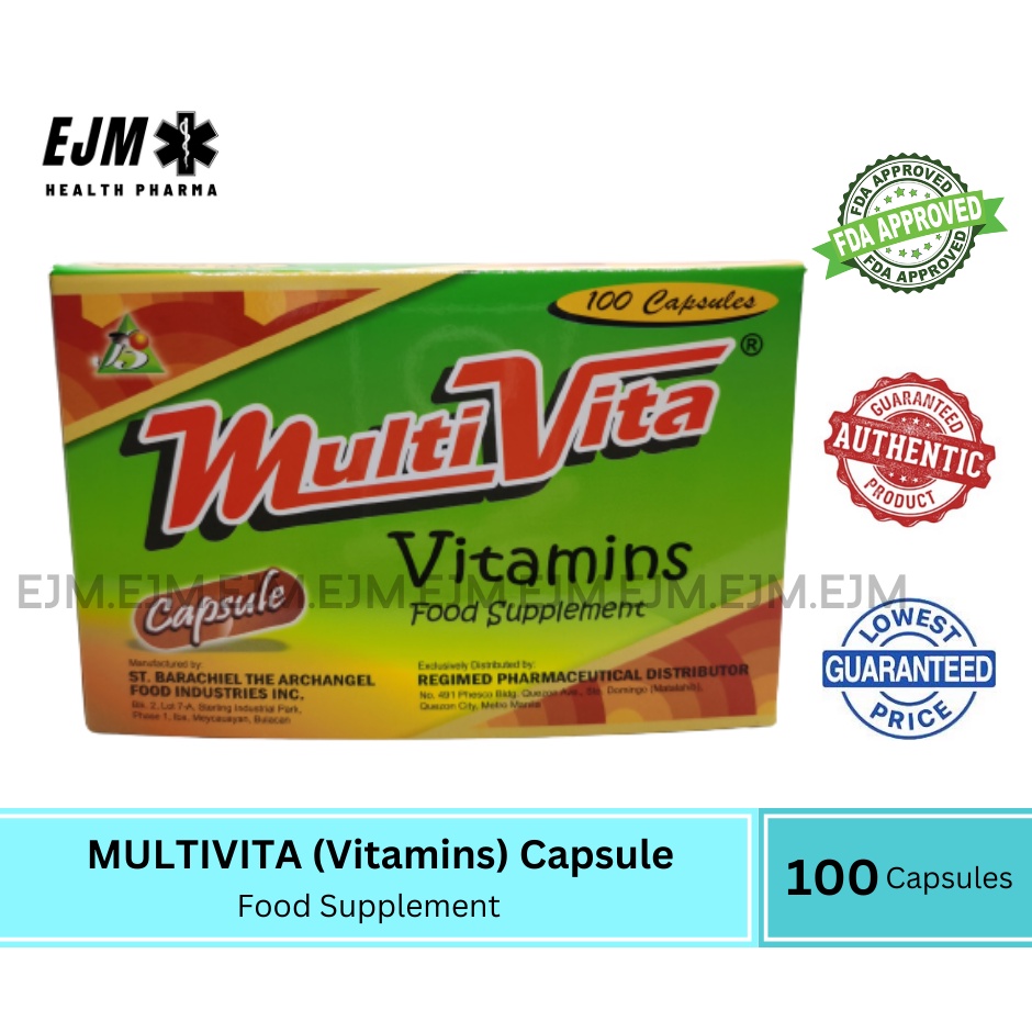 Multivita capsule vitamins 100 tablets Shopee Philippines