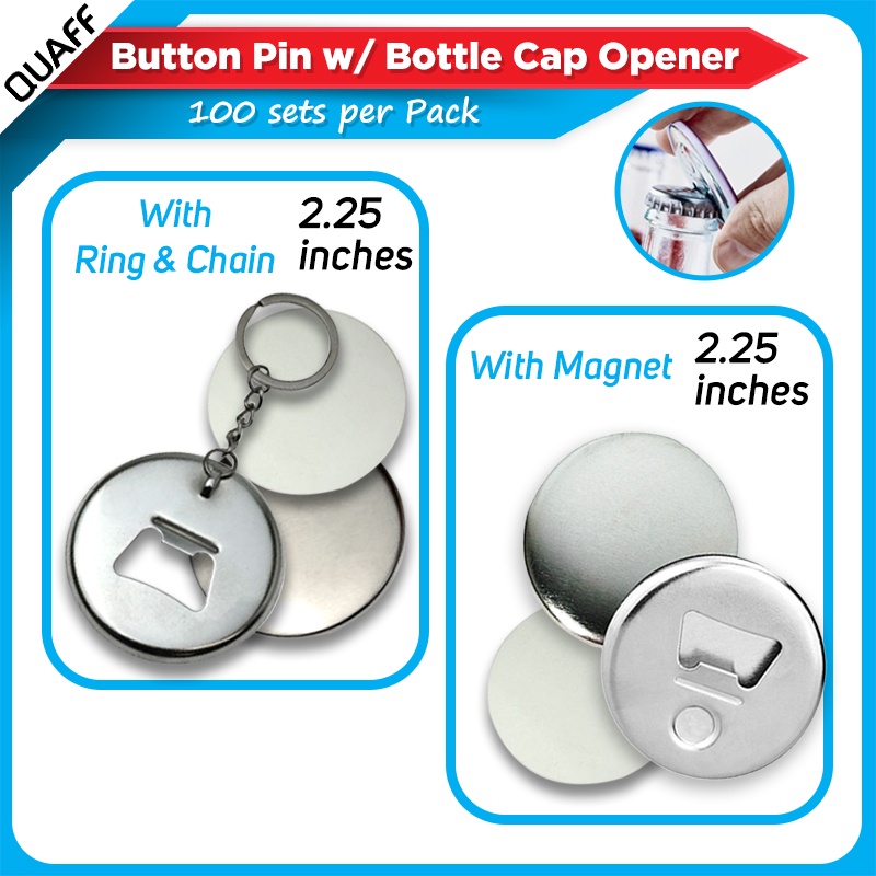 Button Pin Bottle Opener 2.25 inches (100 sets per pack) | Shopee ...