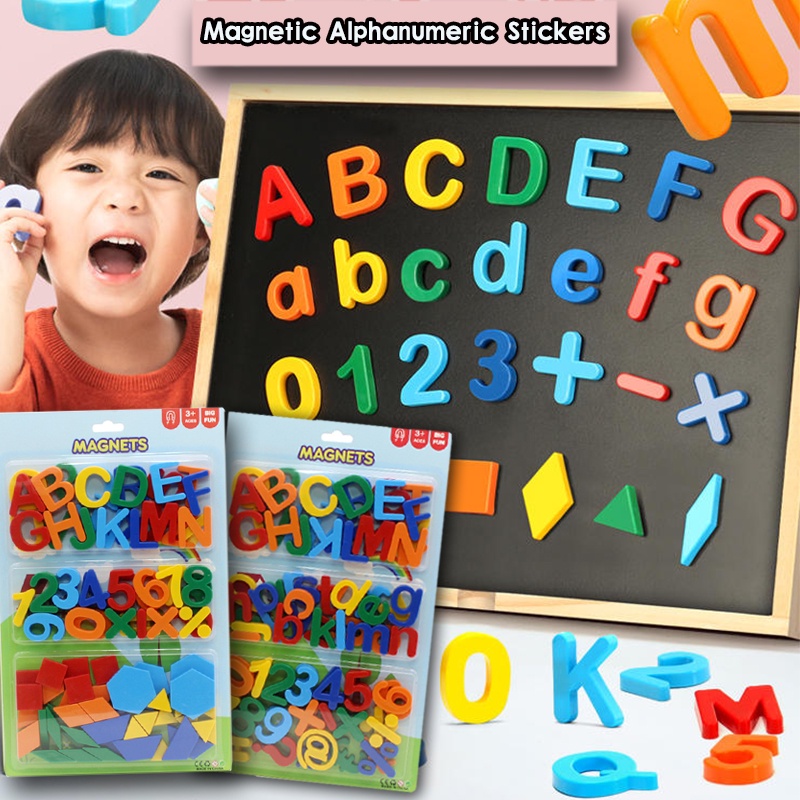 100PCS Magnetic Letters Alphabet Numbers Math Symbols Magnet Sticker ...