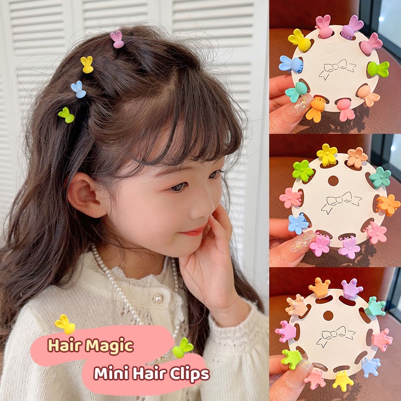 10pcs Mini Hair Clips for Girls,Cute Candy Colors Flower Hair Pins for