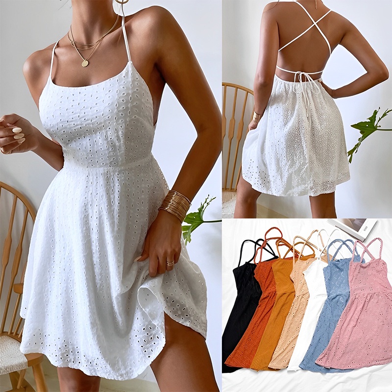 KILY.PH Summer Beach Dress 2023 Swiss Sexy Crisscross Tieback Slip