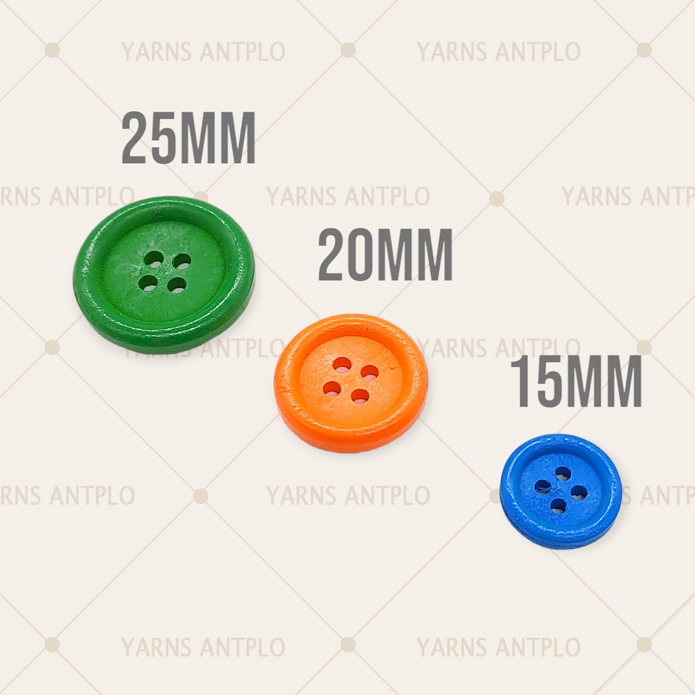 20 PIECES COLORED WOODEN BUTTONS - 25MM/20MM/15MM | Shopee Philippines