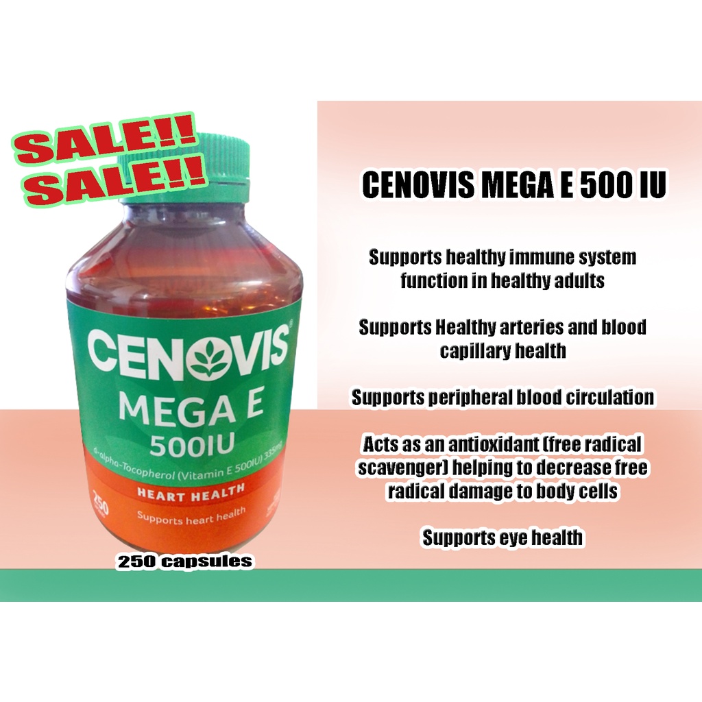 MEGA E 500IU CENOVIS 250CAPSULES | Shopee Philippines