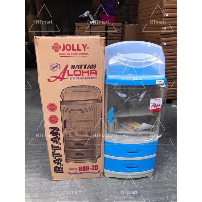 Aloha Jolly Dish Drainer/Kitchen Cabinet with Top Cover 1 & 2 Drawer ...