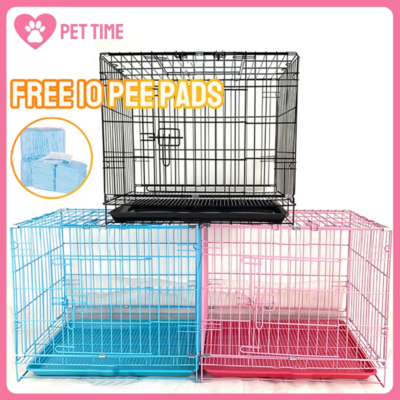 Pet Cage Collapsible Folding Free Poop Tray for Dog cage Cat Rabbit Small animals Shopee