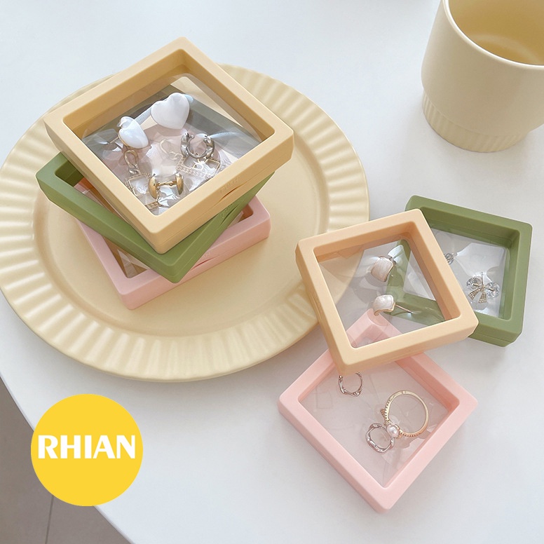 Rhian Membrane Jewelry Suspended Display Holder Box Case and Base