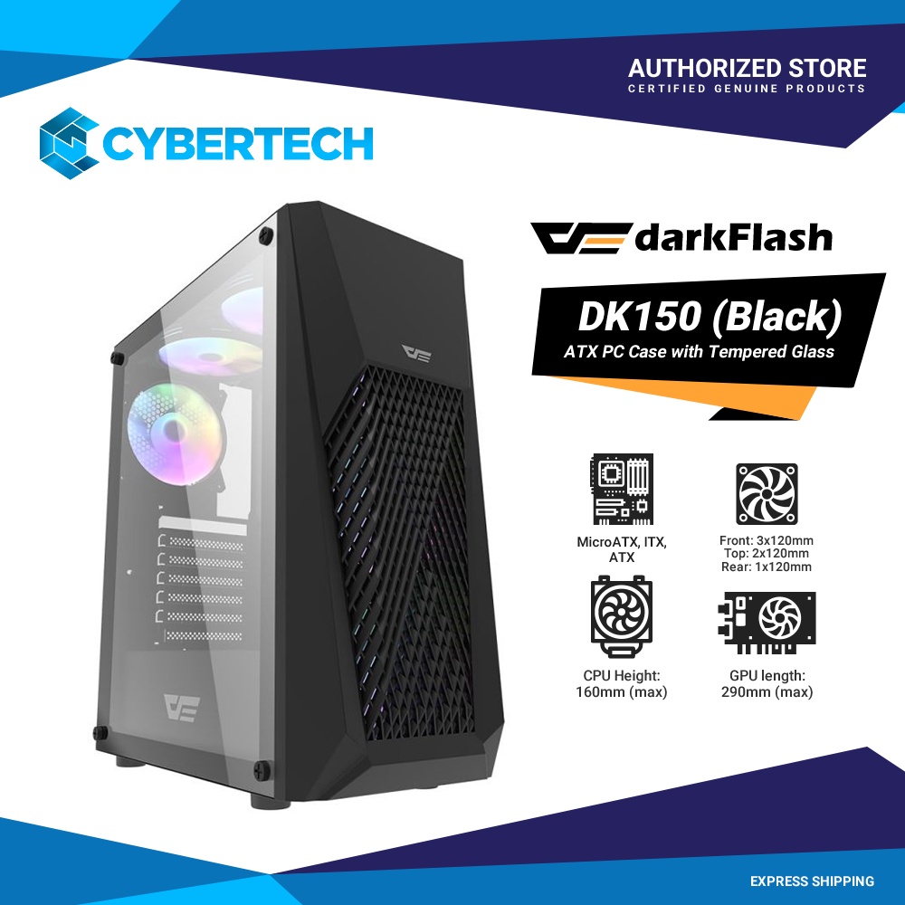 DarkFlash DK150 ATX PC Case with Tempered Glass Shopee Philippines