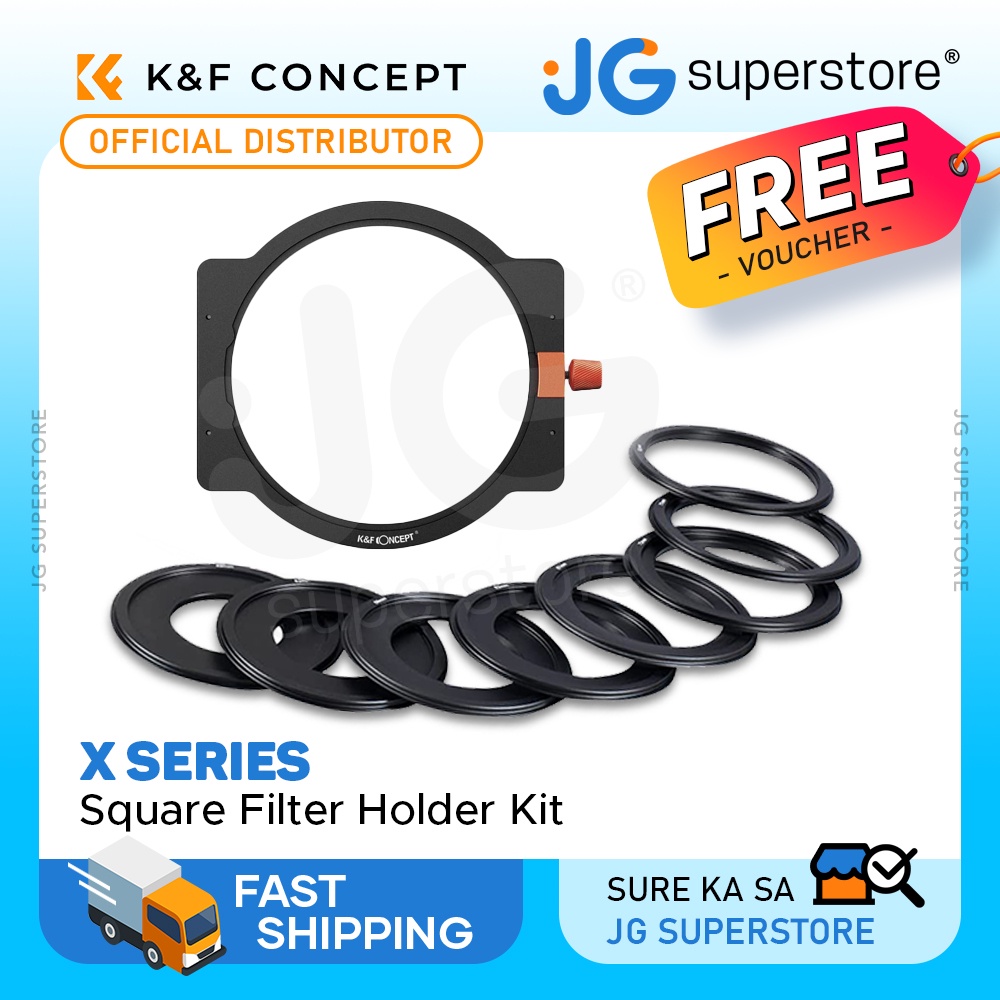 K&F Concept X Series Square Filter Holder Kit 8 Adapter Rings 49mm-82mm ...